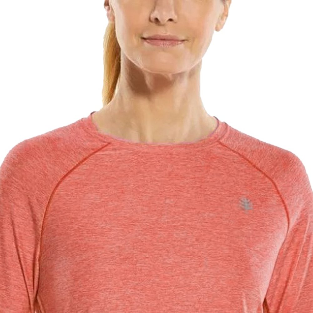 Coolibar Heather CORAL Devi Short Sleeve Fitness T-Shirt UPF 50+
